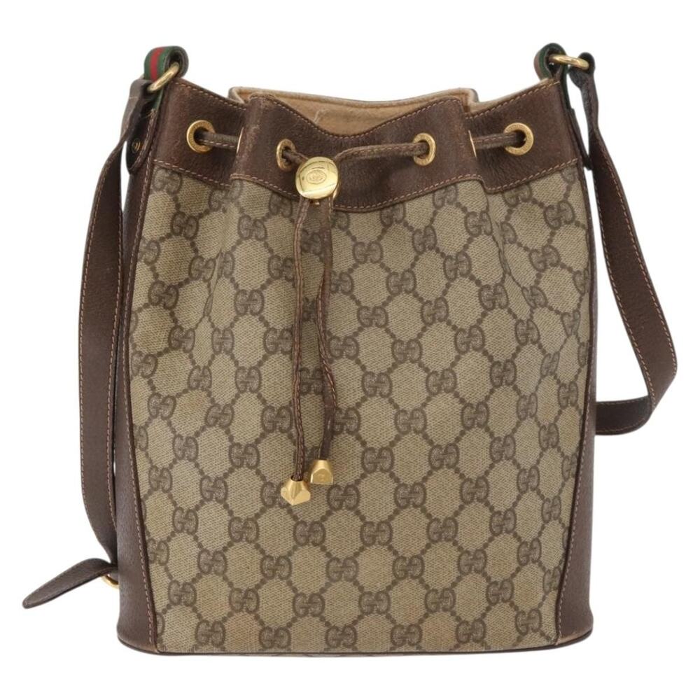 Gucci GG Supreme Web Shoulder Bag 164 Beige